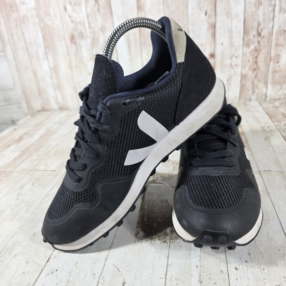 Veja Rio Branco Alveomesh Sneakers Black White Oxford Grey Womens Size 7 EUR 38 - Picture 5 of 8